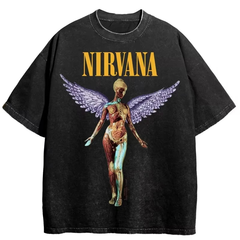 Nirvana Rock Band Men's Vintage Cotton T-Shirt