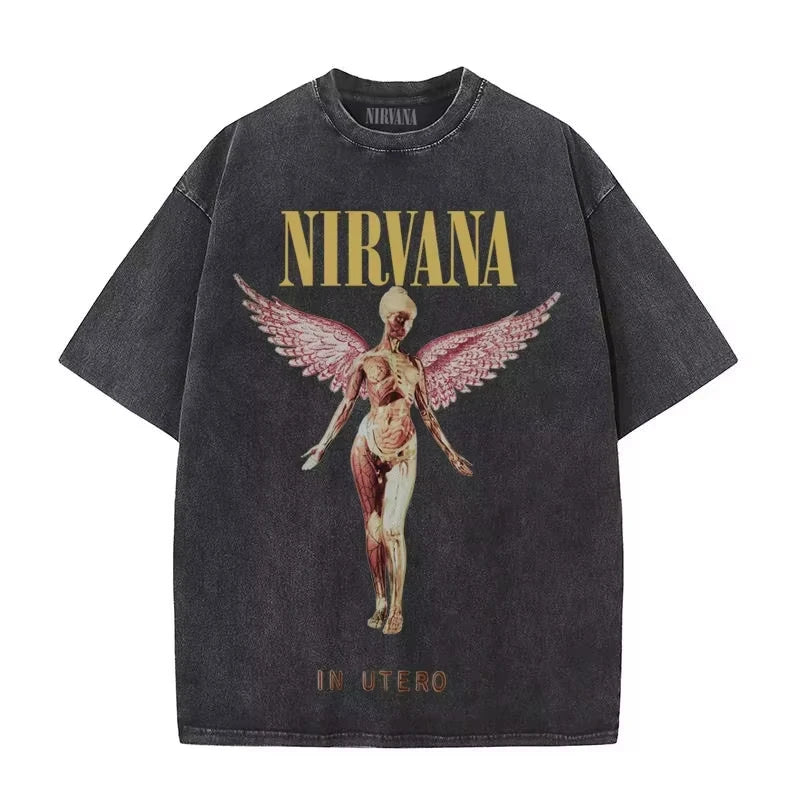 Nirvana Rock Band Men's Vintage Cotton T-Shirt