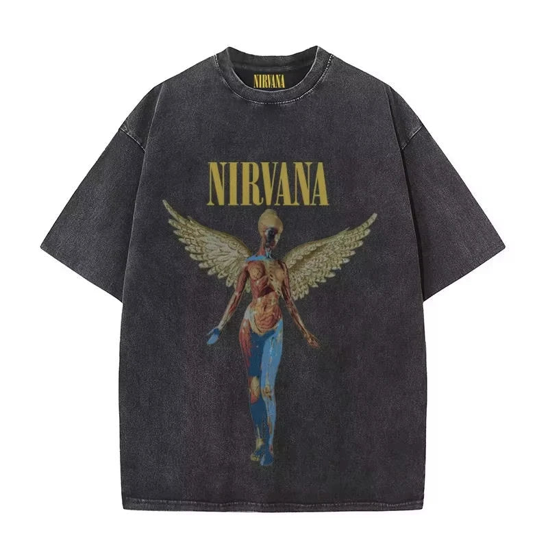 Nirvana Rock Band Men's Vintage Cotton T-Shirt