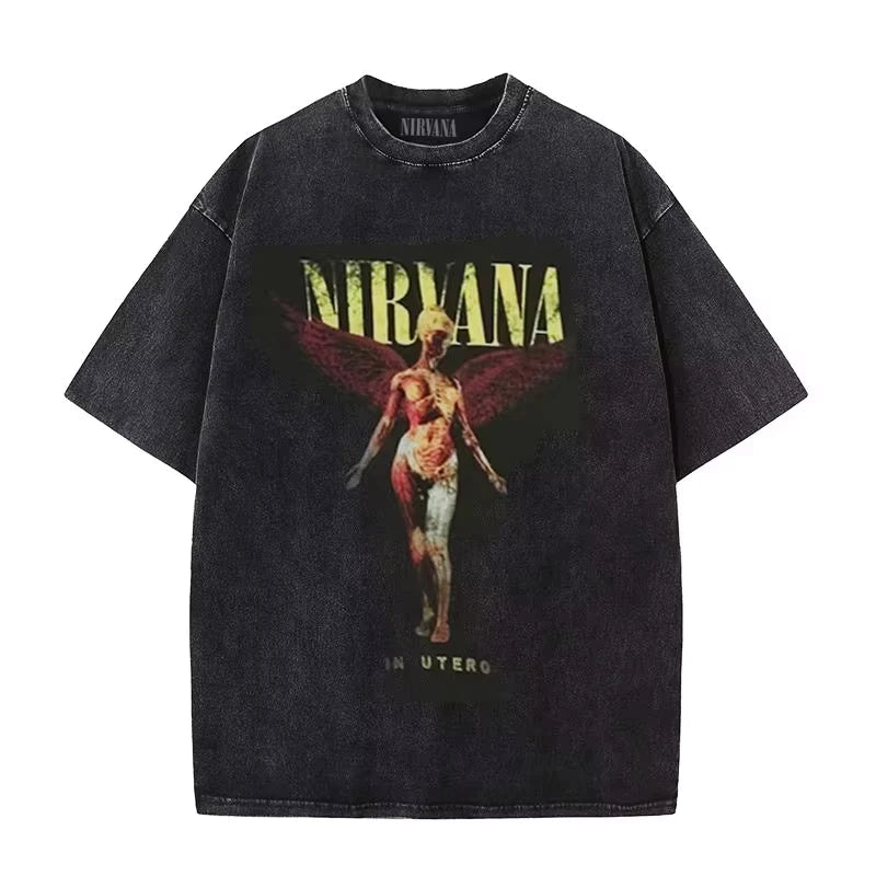 Nirvana Rock Band Men's Vintage Cotton T-Shirt