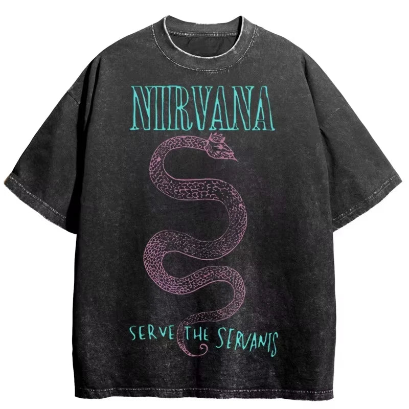 Nirvana Rock Band Men's Vintage Cotton T-Shirt