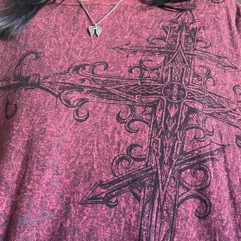 DRIFT Crimson Cross Layered Tee