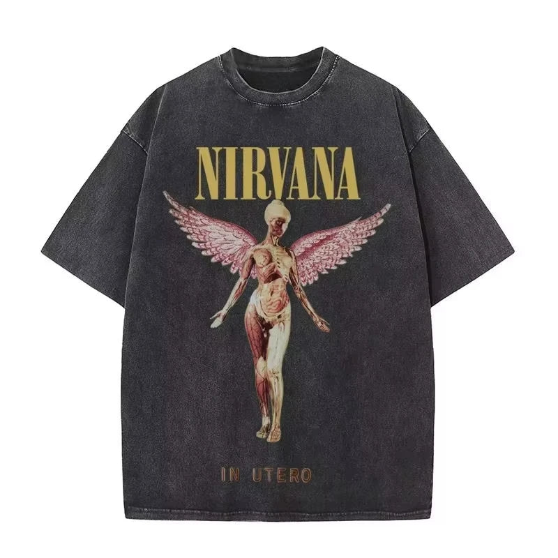 Nirvana Rock Band Men's Vintage Cotton T-Shirt