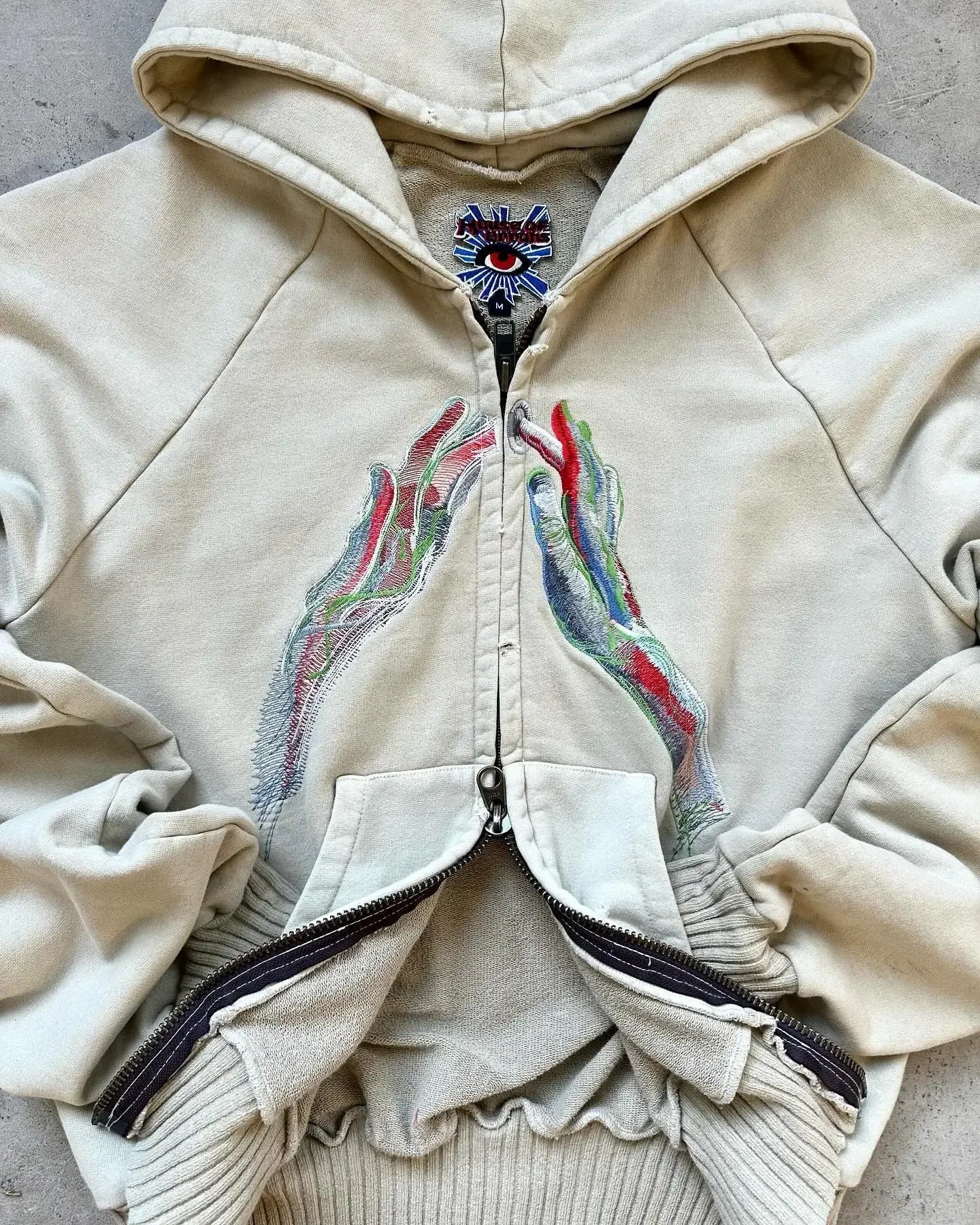 Harajuku Plum Tree Embroidered Oversized Pink Zipper Hoodies For Men and Women Y2K New Gothic Fashion Retro Street Sweatshirts