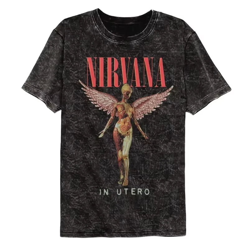 Nirvana Rock Band Men's Vintage Cotton T-Shirt