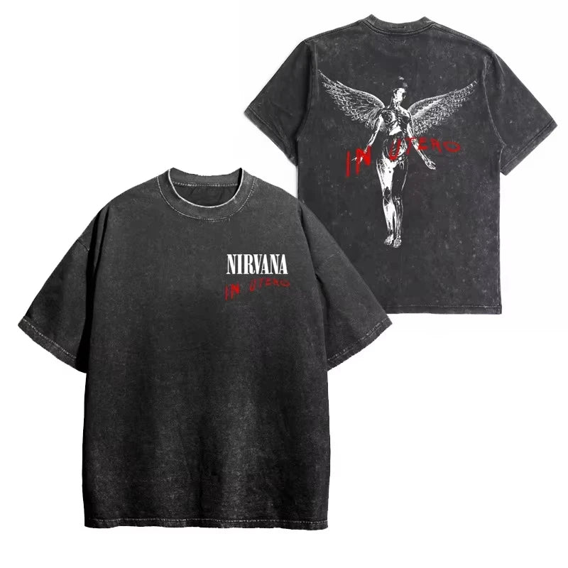 Nirvana Rock Band Men's Vintage Cotton T-Shirt
