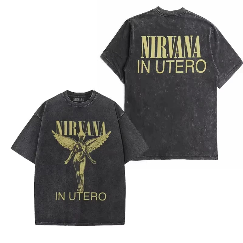 Nirvana Rock Band Men's Vintage Cotton T-Shirt