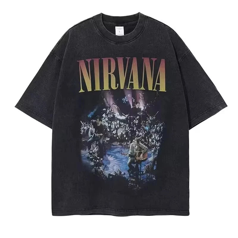 Nirvana Rock Band Men's Vintage Cotton T-Shirt
