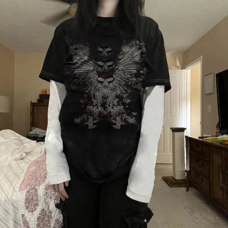 DRIFT Crimson Cross Layered Tee